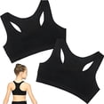 thumbnail image 2 of Sonducket 2 unids/set sujetadores de entrenamiento para niñas durabilidad y costura fina sujetadores de entrenamiento para niñas ropa interior Ropa interior Negro 2 piezas, 2 of 6