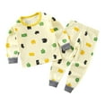 thumbnail image 4 of KPOPLK Unisex Pajamas Long Sleeve Pants 2PCS Pajama Sets Pjs Sleepwear Lounge for Tween Teen Kids 1-10Y Size 3-4 Years,Light Yellow, 4 of 4