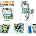 thumbnail image 5 of Tall Beach Chair 2 Pack Lightweight, Backpack Beach Chair for Adults with 5-Position, Cooler Bag, Cup Holders, Towel Bar, Lightweight Folding Beach Camping Chairs, 5 of 15