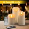 thumbnail image 7 of TETOU 3pcs LED Flameless Candles Indoor Battery Fake Plastic Pillar Candles with Remote Control Ivory White, 7 of 7