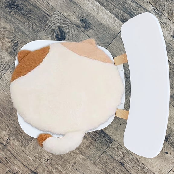 Ckraxd Cat-Shaped Memory Foam Chair Cushion, Soft Microfiber Seat Pad with Ties, Non-Slip for Dining Room, Living Room, Office Use