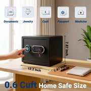 Safe Box,Blacksmith 0.6 Cuft Biometric Safe Lock Box with Fingerprint,Code and Keys Quick Unlock,Security Money Safe Lock Cabinet,Black