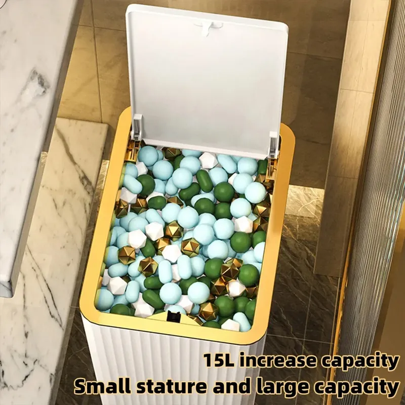 Totoro Hero 12/15L Press Trash Can Household with Lid Semi Automatic Slim Large Capacity Container Luxury Toilet  Waterproof Garbage Bin Can