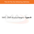 thumbnail image 3 of Max Advanced Brakes - Brake Kit for 1997 1998 1999 2000 2001 Acura Integra Type R Front and Rear Replacement Drilled Slotted Black Coated Disc Brake Rotors and Ceramic Brake Pads, 3 of 10