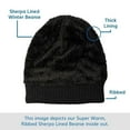thumbnail image 2 of Yacht & Smith Sherpa Lined Winter Beanie in Solid Black Adult Unisex (Assorted, 12 Pack), 2 of 7