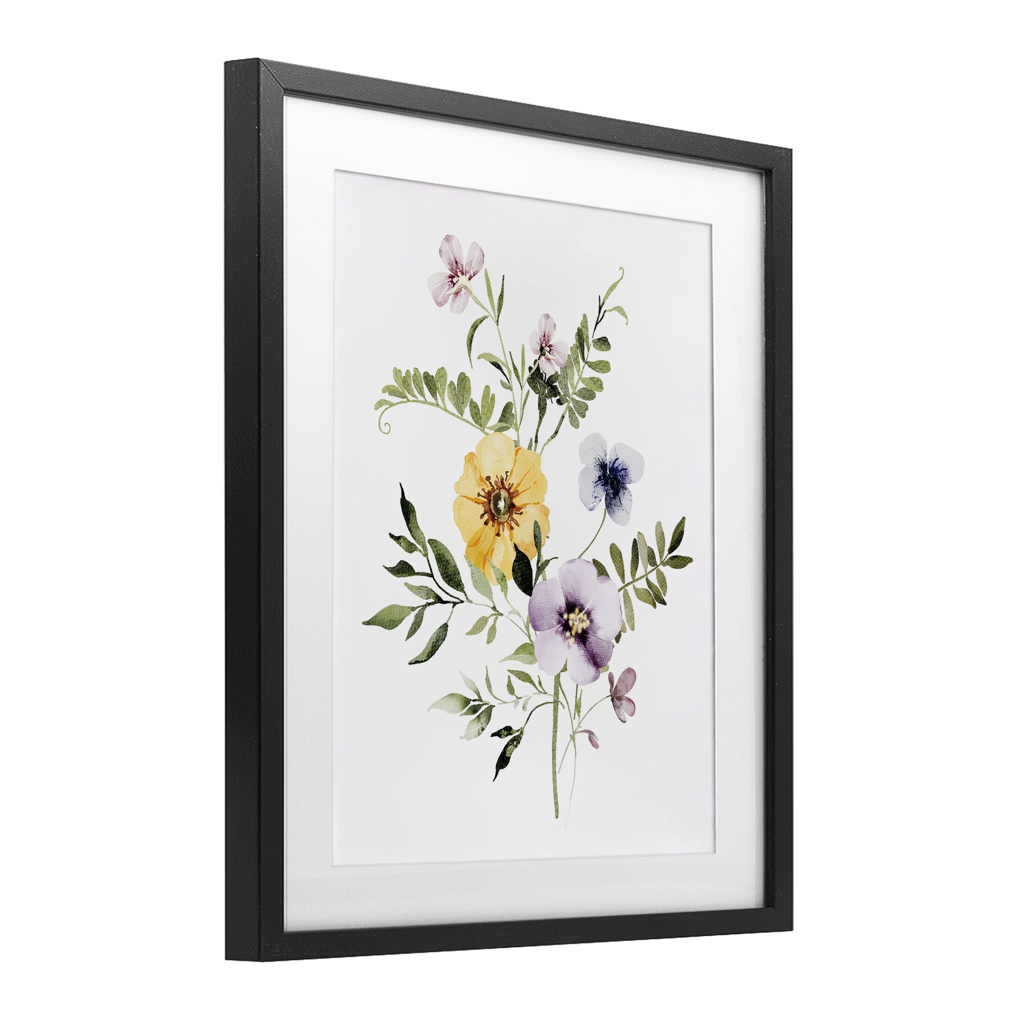 Garden Herbs Blooming Black Framed Print Under Glass, design by Lettered and Lined