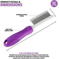 thumbnail image 2 of Peine desenredante para mascotas con dientes largos y cortos de acero inoxidable para eliminar pelos enmarañados, nudos y enredos: accesorio de herramienta desenredante para un cuidado, 2 of 4