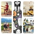 thumbnail image 5 of Colorful Flowers Pumpkins Halloween Specters Sports Bottle with Straw Stainless Steel Water Jug Portable Thermal Cup Leak-proof 600ML, 5 of 9