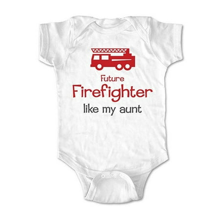 

future firefighter like my aunt - wallsparks cute & funny Brand - baby one piece bodysuit - Great baby shower gift!