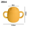 thumbnail image 2 of Vaso de silicona con forma de pico de pato y vaso de entrenamiento Hukapapa, boca suave y asa de fácil agarre, adecuado para bebés mayores de 6 meses amarillo, 2 of 5
