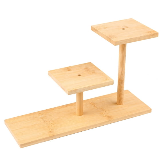 3 Tiers Potted Plant Holder DIY Mini Tabletop Plant Stand Desktop Flower Holder Storage Rack Shelf Bamboo Plant Stand Plant Display Rack for Home Office Cafe Book Store