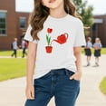 thumbnail image 4 of Blusas y camisas de manga corta con cuello redondo para niños y niñas, camisetas gráficas de manga corta, blusas con estampados bonitos para la temporada escolar., 4 of 8