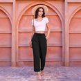 thumbnail image 6 of FENGGHAO Women's Linen Wide Leg Pants Casual Loose High Waist Beach Haren Pants Pockets, 6 of 6