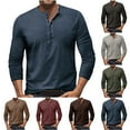 thumbnail image 2 of Qingpeng Men's Shirts Casual Long Sleeve Basic Shirt Classic Lightweight Cotton Button Pullover T-Shirts, 2 of 8