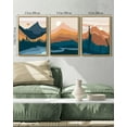 thumbnail image 3 of SHENIFY Set Watercolor Mountain Range Boho Landscape Wall Art Forest Nature Wilderness Farmhouse Rustic Modern Art Decorative for Living Room Bedroom 11x14in3pcs Natural Framed, 3 of 5