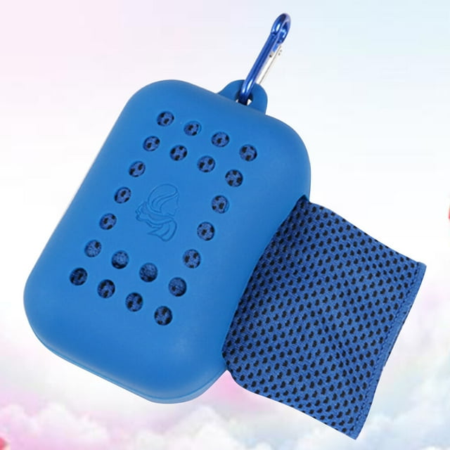 CRAFTHROU Serviette à Séchage Rapide Serviette Rafraîchissante Extérieure Polyester Bleu Foncé pour Sauna 1Pcs