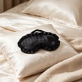 thumbnail image 5 of Krdevn Ruffled Satin Sleep Eye Mask Elastic Band Soft Breathable Light Blocking Comfort Blindfold Travel Airplane Nap Bedroom Overnight Stress Relief Sleep Aid Accessory, 5 of 7