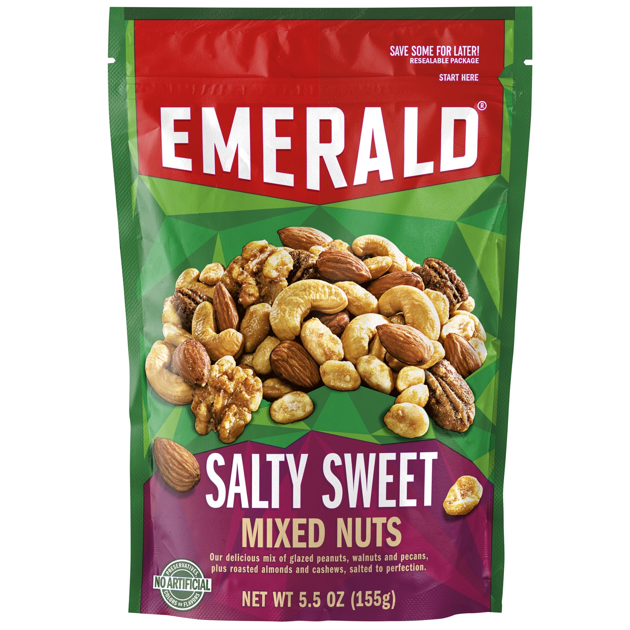 Emerald, Deluxe Mixed Nuts, 5 Oz Resealable Bag, Roasted and