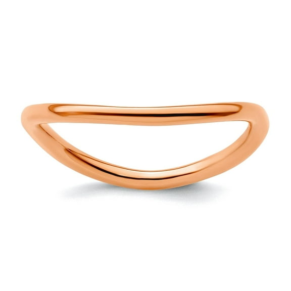 1.5mm 925 Sterling Silver Stackable Polished Pink Plate Wave Ring Size 8 Stackable Ring for Women
