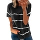thumbnail image 1 of Summer Short Sleeve T Shirt, Women Short Sleeve T Shirt Loose Cut Stripes Pattern For Office ANGGREK Otros, 1 of 5