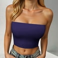 thumbnail image 2 of Tank Tops for Women,Fashion Strapless Tube Top Sleeveless Backless Bandeau Cropped Casual Comfortable Soft Basic Yoga Vest Tunic for Going Out,Camisole Tops for Women,Purple,S, 2 of 5