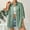 Green, variant on EchfiProm Trendy Tops for Women Army Green 3/4 Sleeve Shirts Lapel Button down Collared Pullover Solid Ladies Elegant