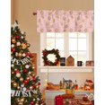 thumbnail image 3 of Curtain Valance, Christmas Gingerbread Man Snowflake Candy Canes Winter Pink Short Rod Pocket Window Treatment for Living Room, Bedroom, Kitchen, Bathroom, 1 Panel, 54" X 18", 3 of 7