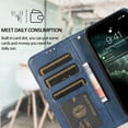 thumbnail image 4 of SaniMore for iPhone 14 Pro Max 6.7" 2022 Case, Flip PU Leather Wallet Cover with Detachable Shell Wrist Strap Kickstand Card Slots Business Shockproof Case Magnetic Clasp for iPhone 14 Pro MaxDarkblue, 4 of 9