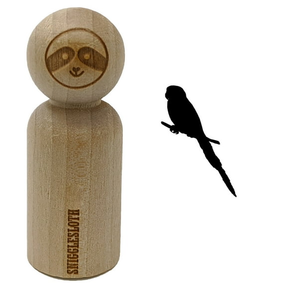 Parakeet on Branch Bird Solid Rubber Stamp for Scrapbooking Crafting Stamping - Small 3/4 Inch