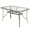 Gray, variant on Arlopu Patio Tempered Glass Table, Rectangular Dining Table with Umbrella Hole, All-Weather Resistance Outdoor Table for Garden & Backyard, Black