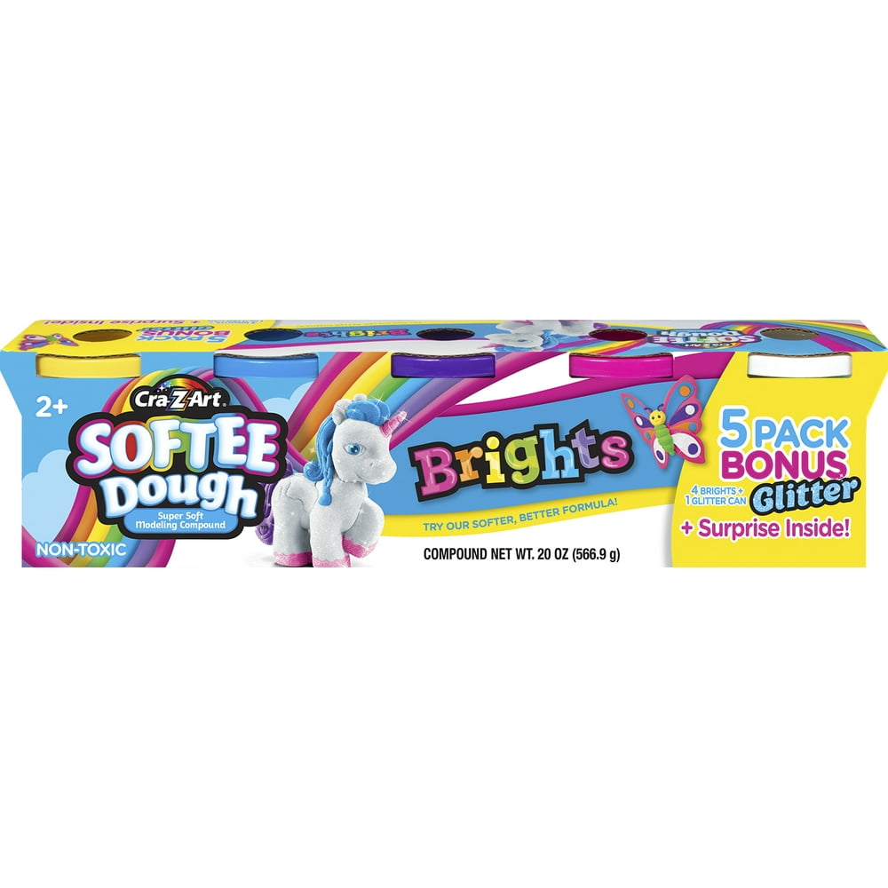 CraZArt Softee Dough Brights Bonus 5 Pack Modeling Compound Walmart