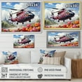 thumbnail image 4 of Designart "Helicopter Horizon Springtime Flowers" Transportation Framed Wall Art Decor - Modern Pink Helicopter Bedroom Framed Canvas Wall Art, 4 of 6