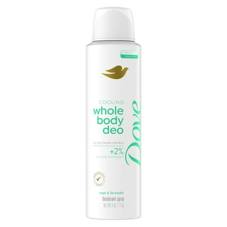 Dove Whole Body Deodorant Cooling Spray Sage & Lavender Aluminum Free, 4oz