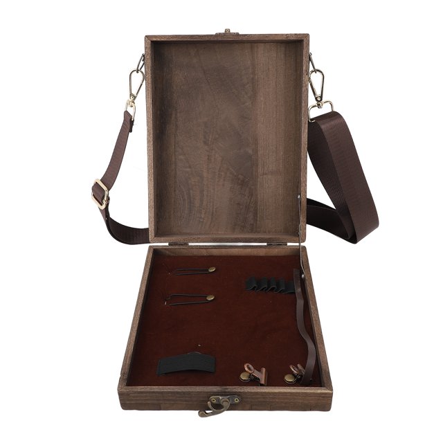 Caja De Madera Para Mensajero De Escritores, Bolso De Hombro De Madera Portátil, Correa De Ancho Derecho, Interior Retro Versátil A Prueba De Golpes Para Artistas Para