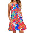 thumbnail image 2 of SMihono Robe d'Été pour Femmes Grande Taille Mode d'Été Sans Manches Imprimée Camisole Bretelles Col Rond Robe Pull, 2 of 5