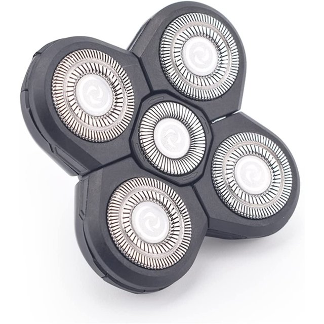 Replacement Heads 4D Men 1PC Replacement Shaver Head Electric Shaver 5 Cutter Spare Razor Blades Intelligent Floating Extra Head Stainless Steel Head Shaver (Color : Black)