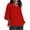 Red, variant on Summer Fashion Plus Size 3/4 Sleeve Tops for Women V Neck Leisure
