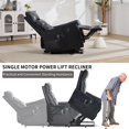 thumbnail image 6 of Power Lift Recliner Chair with Massage & Heat for Seniors, Heavy Duty Faux Leather, USB Charging Port, 155° Max Recline, Easy Assembly, Perfect for Living Room Comfort, 6 of 8