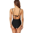 thumbnail image 3 of Charmo Womens V Neck One Piece Plunge Swimsuit Tummy Control Bathing Suit, 3 of 5