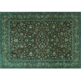 thumbnail image 1 of Ahgly Company Machine Washable Indoor Rectangle Persian Turquoise Blue Traditional Area Rugs, 4' x 6', 1 of 4