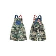 thumbnail image 2 of Kids Toddler Baby Boy Camouflage Overalls Shorts Striped Star Sleeveless Jumpsuit with Pockets Casual 4th of July Romper, 2 of 9