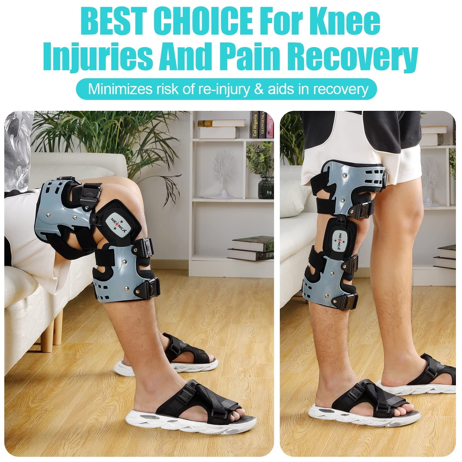 NEENCA Unloader Knee Brace - Lightweight, Low Profile OA Knee Brace for Arthritis Pain and Support - Premium Knee Support for Medial and Lateral Knee Pain (Right)