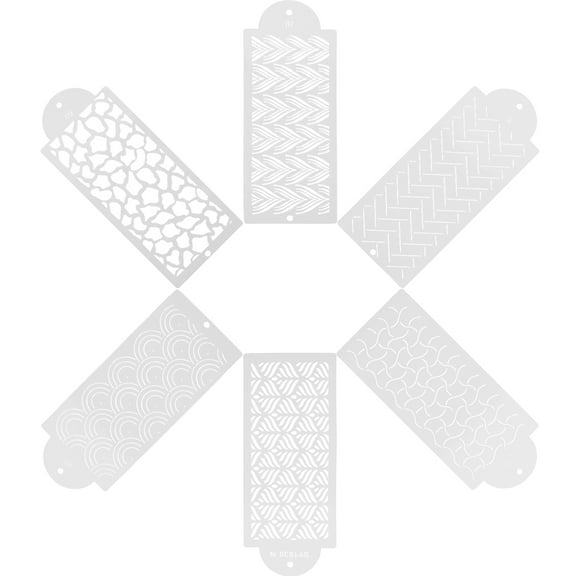 6 Pieces White Plastic Painting Stencils for DIY Crafts and Drawing Projects 6pcs