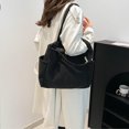 thumbnail image 4 of HUISZJ Corduroy Shoulder Bag, Large Capacity Tote Bag, Versatile Tote Handbag for Travel Commute Work (Black), 4 of 7