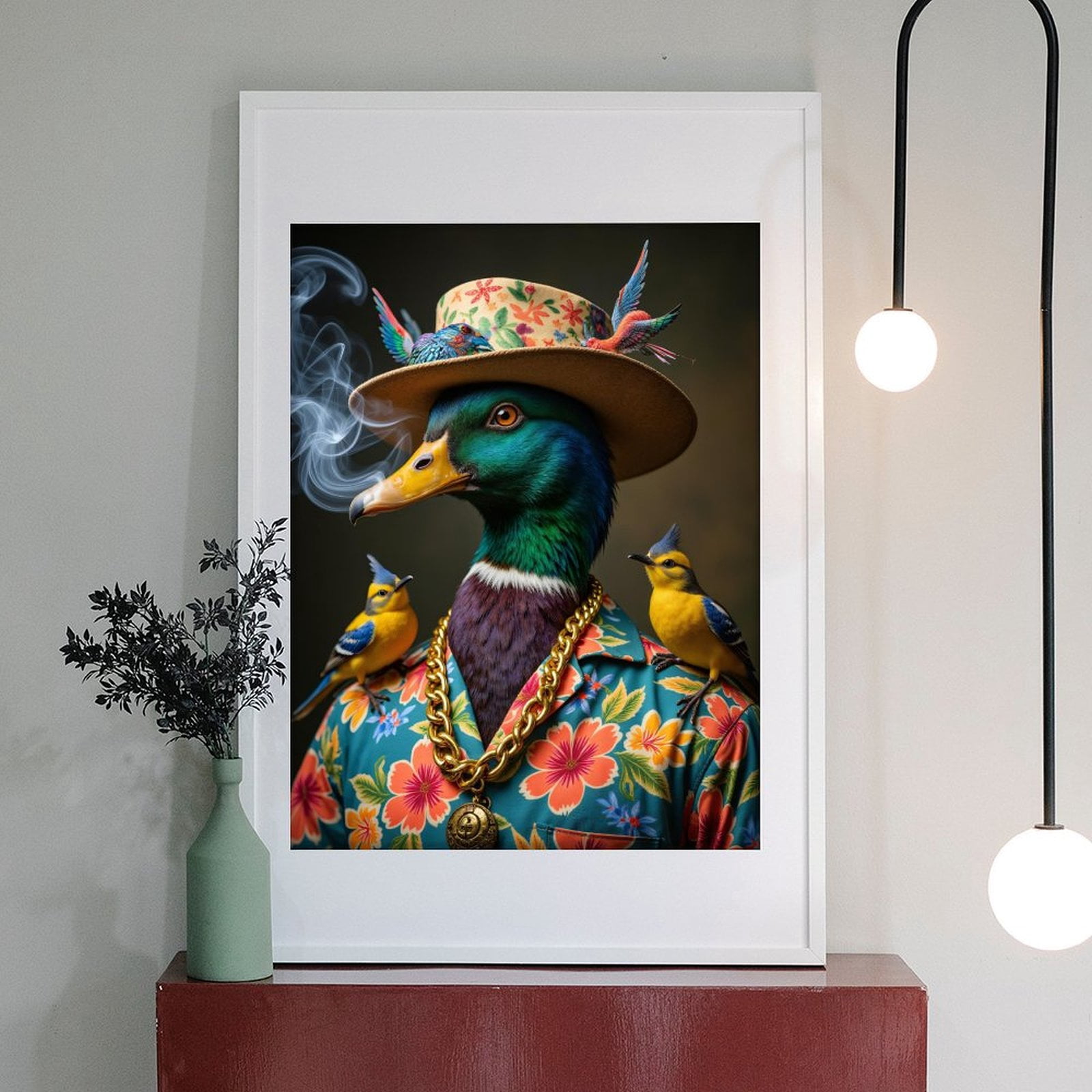 Diamond Art Kit for Adults, Exotic Duck Fashion Portrait Diamond Painting for Adults Beginners, DIY Diamond Art Painting Kits, 5D Diamond Painting Crafts for Home Decor 12x16 Frameless