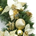 thumbnail image 2 of Northlight 6' Pre-Decorated Gold Poinsettia, Pine Cone and Pear Artificial Christmas Garland - Unlit, 2 of 2