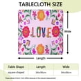 thumbnail image 2 of Decorative Bohemian Flowers Tablecloth 34x34 Square Stretch Fit Cover for Patio Kitchen and Dining Room Easy Care, 2 of 6