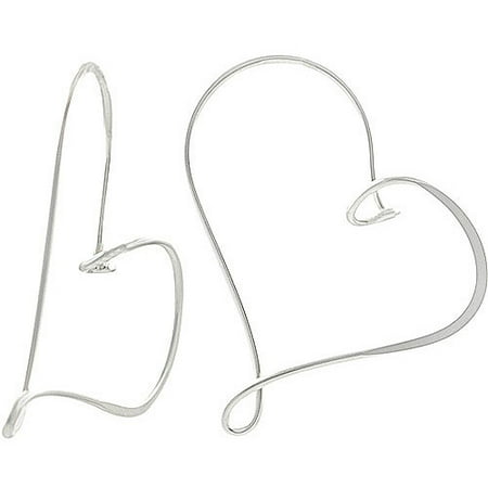 Brinley Co. Sterling Silver Heart Hoop Earrings