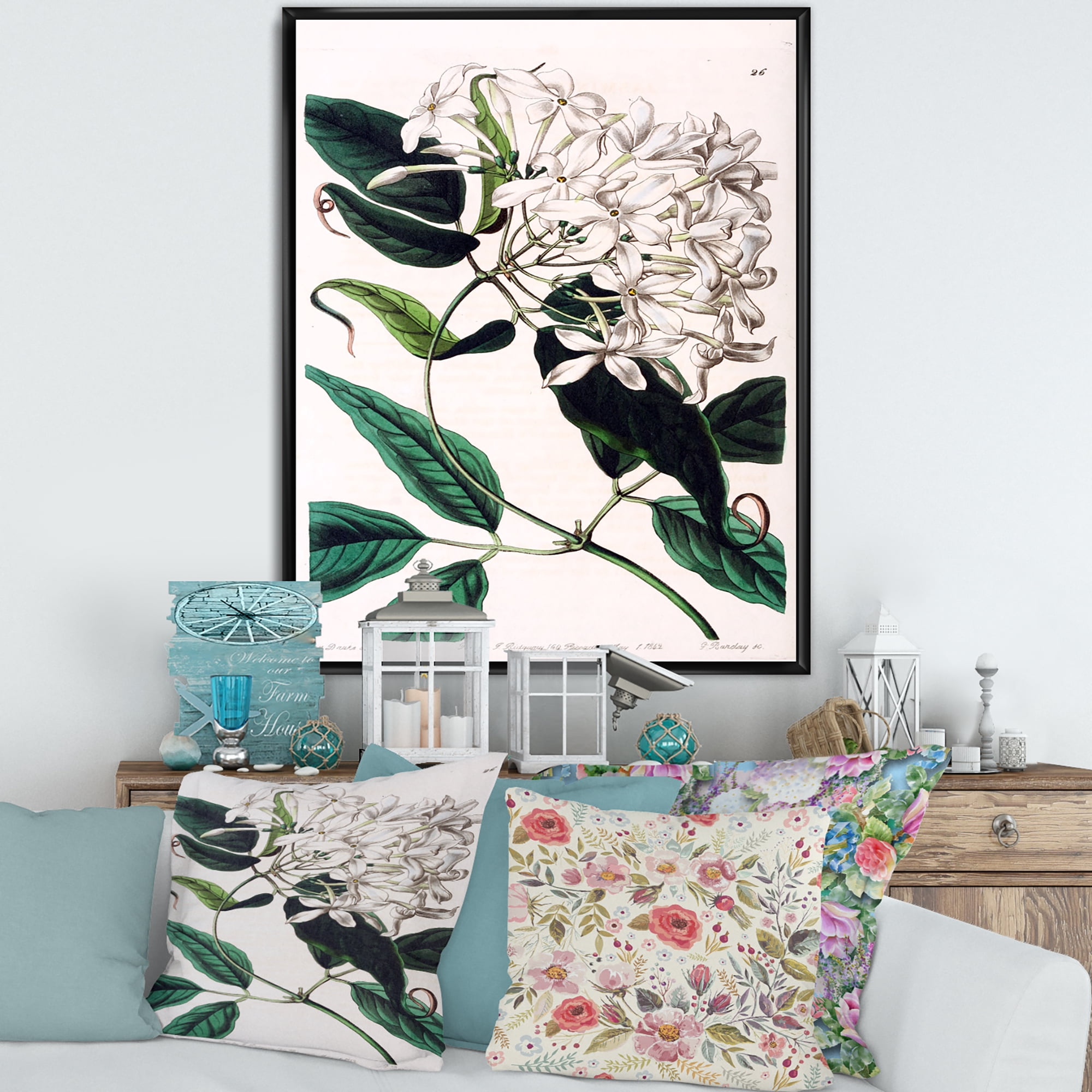 Designart 'Ancient Plant Life XXIV' Traditional Framed Canvas Wall Art Print
