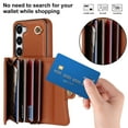 thumbnail image 6 of Allytech Wallet Case for Samsung Galaxy S23 5G (6.1 inch) 2023, Shoulder Crossbody Purse Handbag Lanyard Cover with RFID Blocking Card Slots Magnetic Closure Case for Galaxy S23, Brown, 6 of 10